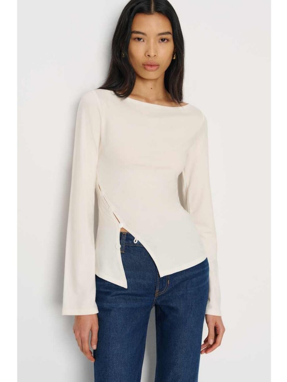 NWT Reformation Ivory White Nicola Knit Long Sleeve Top Size XS